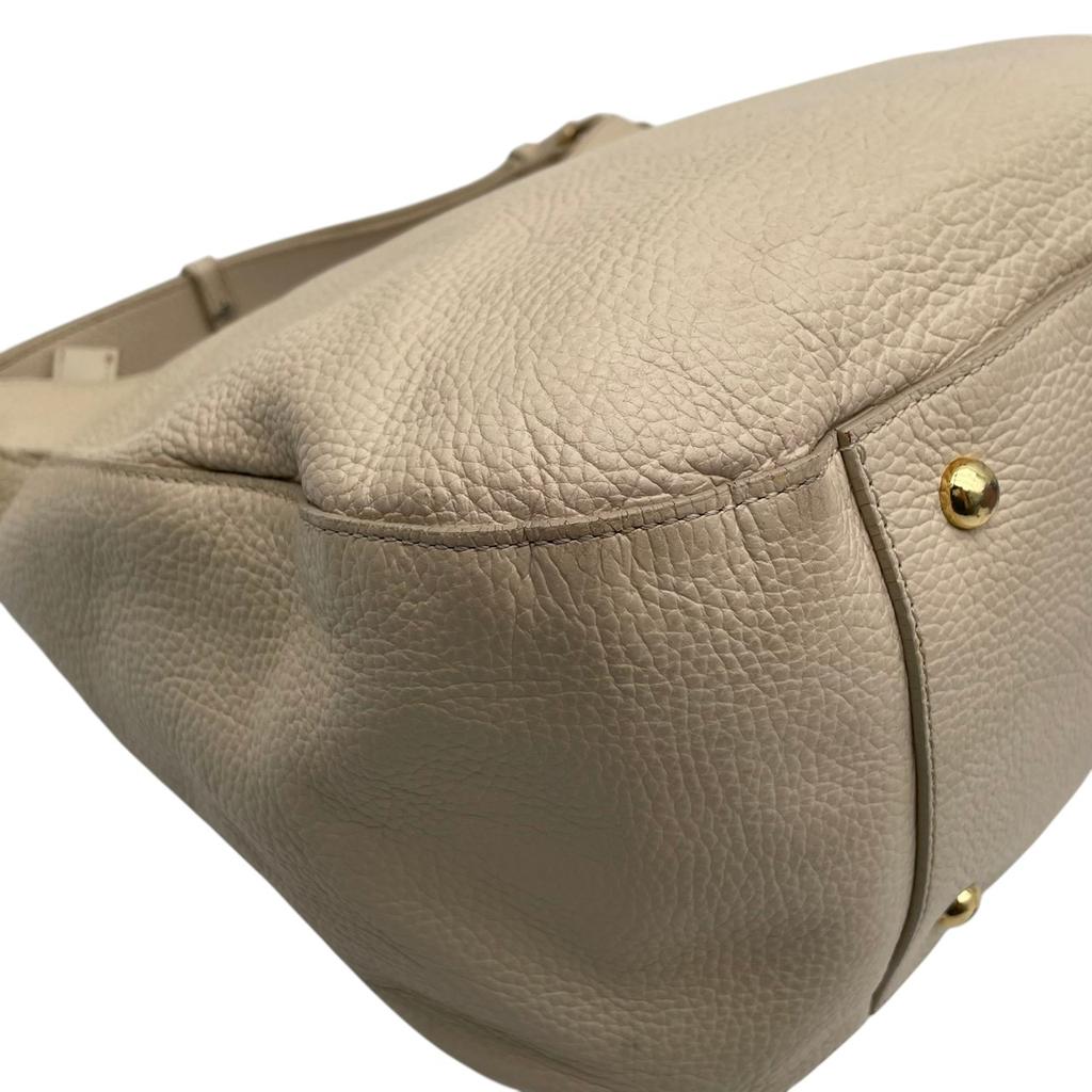 Used  One Shoulder BagShoulder Bag Ivory/gold Leather Women