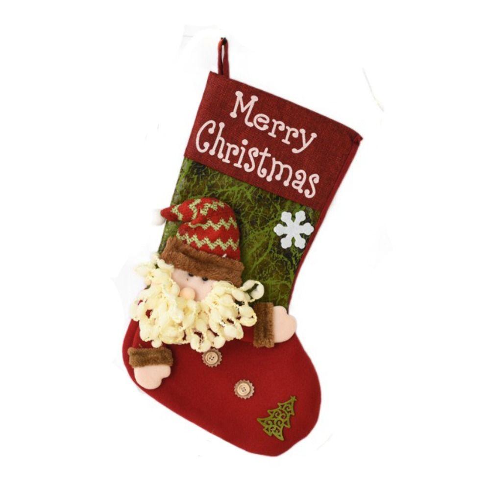 Hanging Christmas Stocking Santa Gift Bag Candy Bag Christmas Gift Sock  Christmas Decor