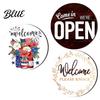 Wooden Door Sign Open Closed Double-Sided Hanging Reversible Pine Wood Sign Business Holiday Double-sided Decor with Rope No Drill