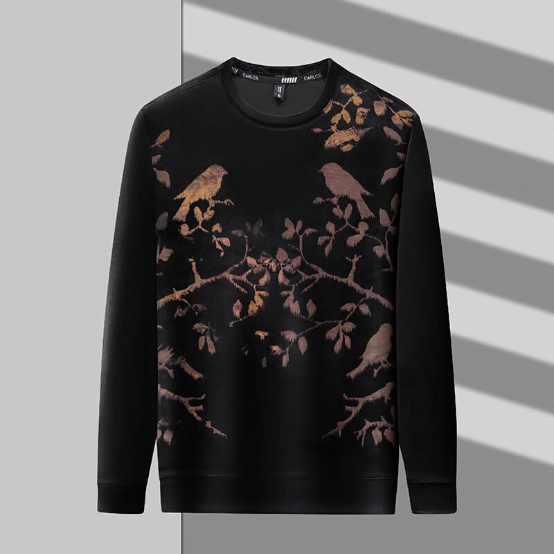 

Firstview Men s Urban Casual Velvet Digital Print Sweatshirt L