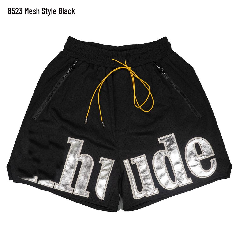 Auf Lager RHUDE Letter Print Lässige Colorblock Lockere Strandshorts