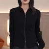 2025 Spring Women's Stylish Thermal Fleece Long-Sleeve Top with Double Zipper