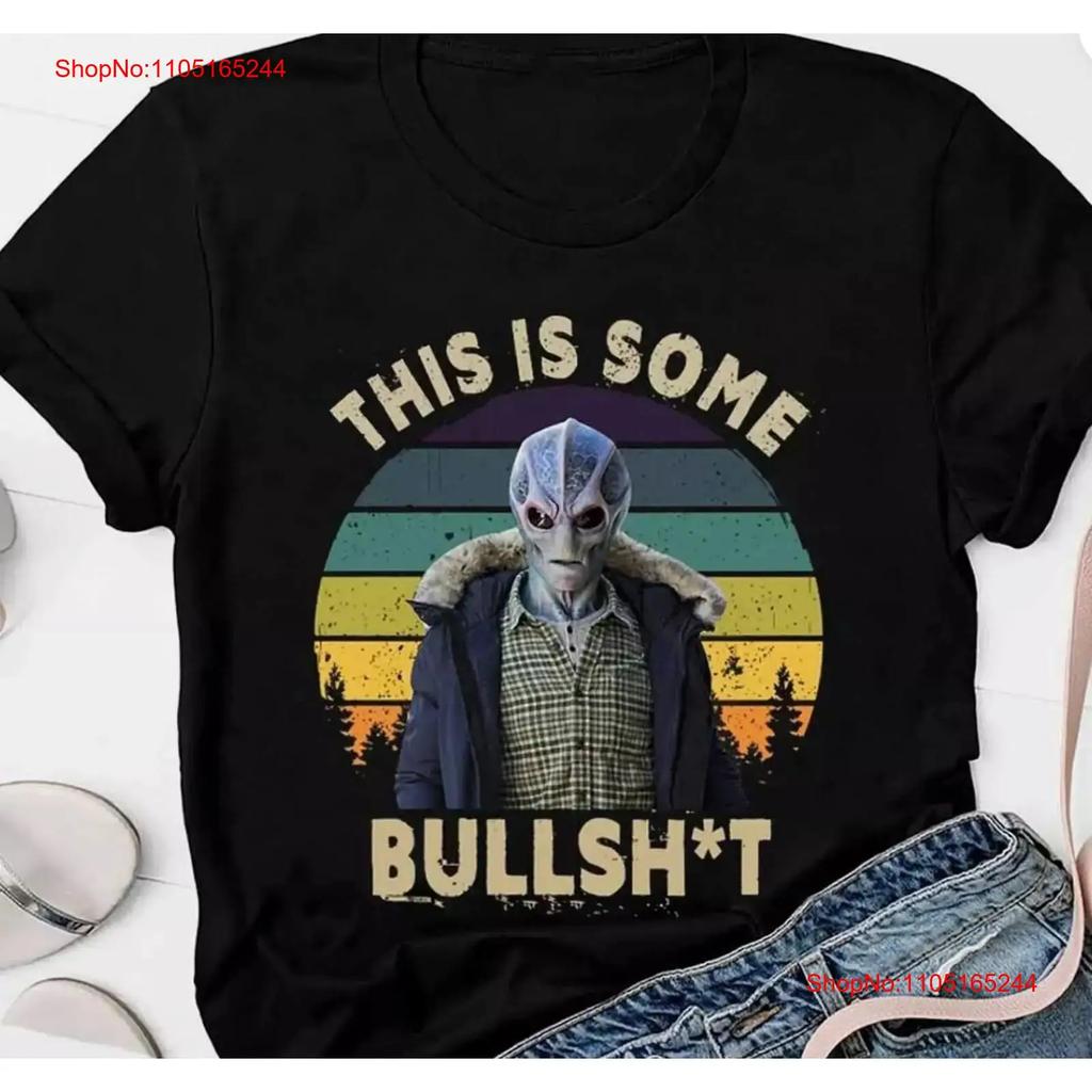 Vintage This Is Bullsht T Shirt Resident Alien Ufo Vintage Casual Stylish Breathable Graphic Designer Clothes Unisex