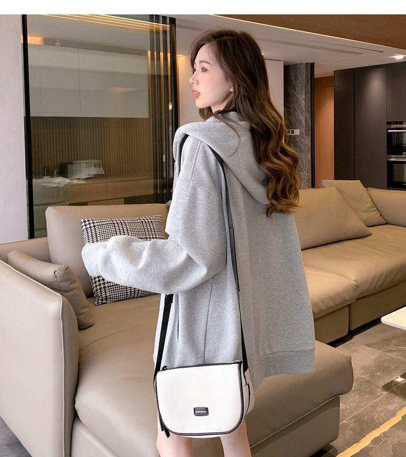 Women's Oversized Hooded Cardigan: Trendy Spring/Autumn 2024 Korean-Style Sweater Top