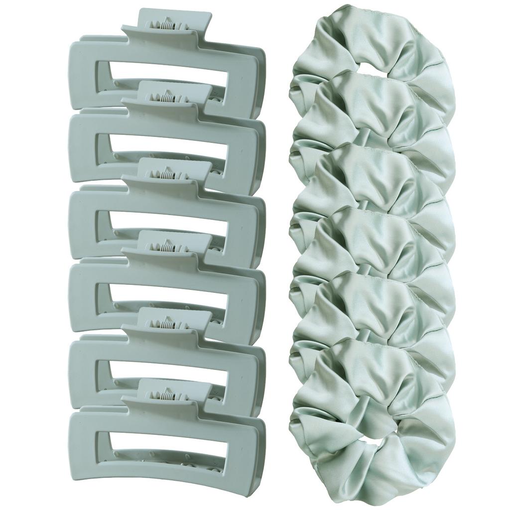 Matte Hair Clips for Women and Girls - Rectangle and Double Row Small Claw Clips for Thin/Medium Fine Hair - Nonslip Jaw Clips