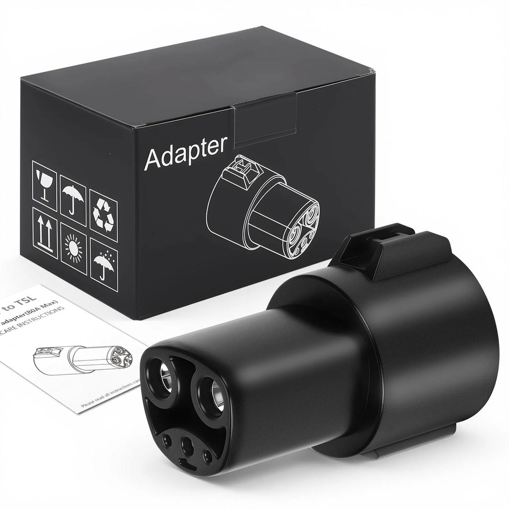 EV Adapter Type1 J1772 To For Tesla Charger Adapter 80A 240V AC For Model 3/S/Y/X Electric Vehicle Charging Converter