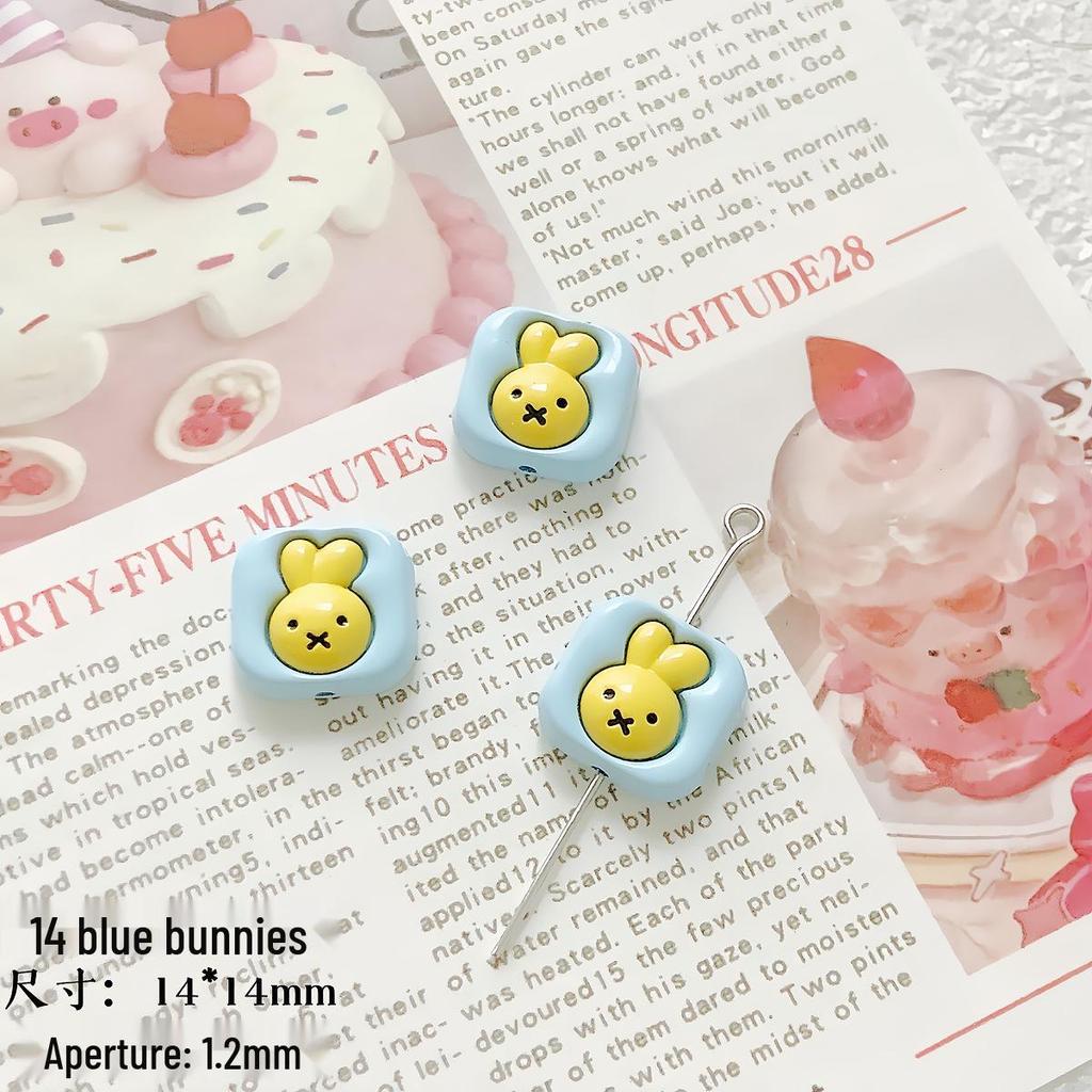 INS Dopamine Rabbit Puppy Alloy Beads for DIY Jewelry & Accessories