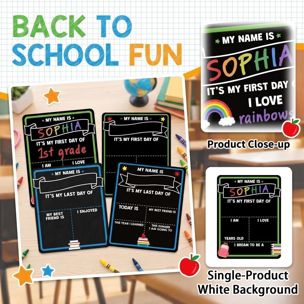 Small Chalkboard for Back to School Decoration, Blackboard Sign for and Home