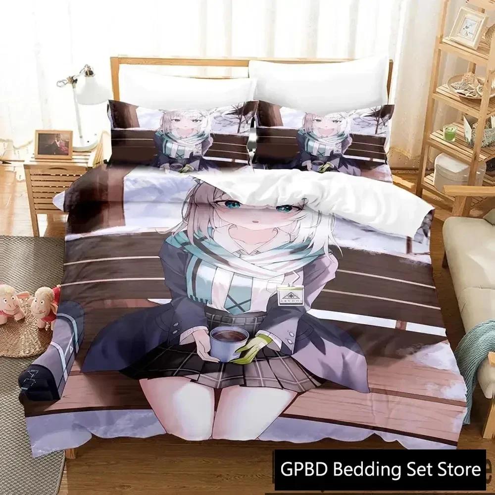 3D Print Anime Game Blue Archive Comfortable Duvet Quilt Cover Pillowcase Bedding Set Children Bedroom Decoration Home Textile