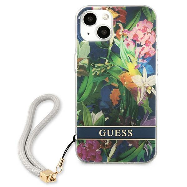 Guess Guhcp13Shflsb Iphone 13 Mini 5,4Niebieski/Blue Hardcase Flower Strap