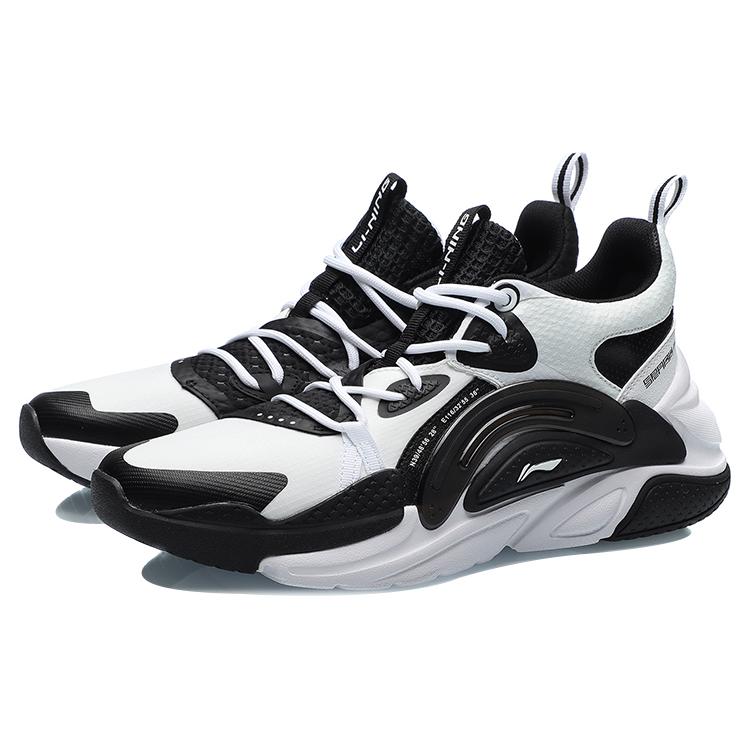 New LiNing Spark Mid Top Casual Shoes Women's Black White AGLR018-2