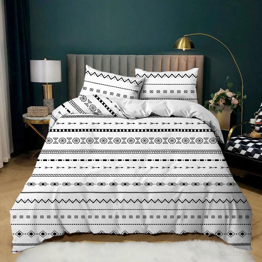 Simple And Fresh Three-Piece Set Thousand Birds Plaid Kit Quilt Cover Bedding