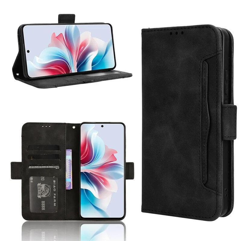 Flip Case for Oppo Reno 11F 5G, Card Slot, Black