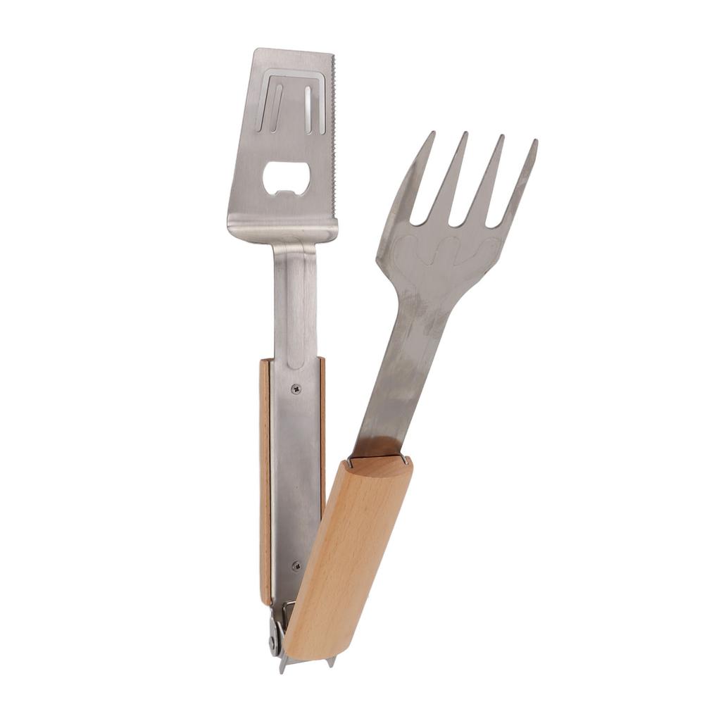 Grill Spatula Fork Tongs Durable Stainless Steel Food Tongs Multifunctional Long Handle Buffet
