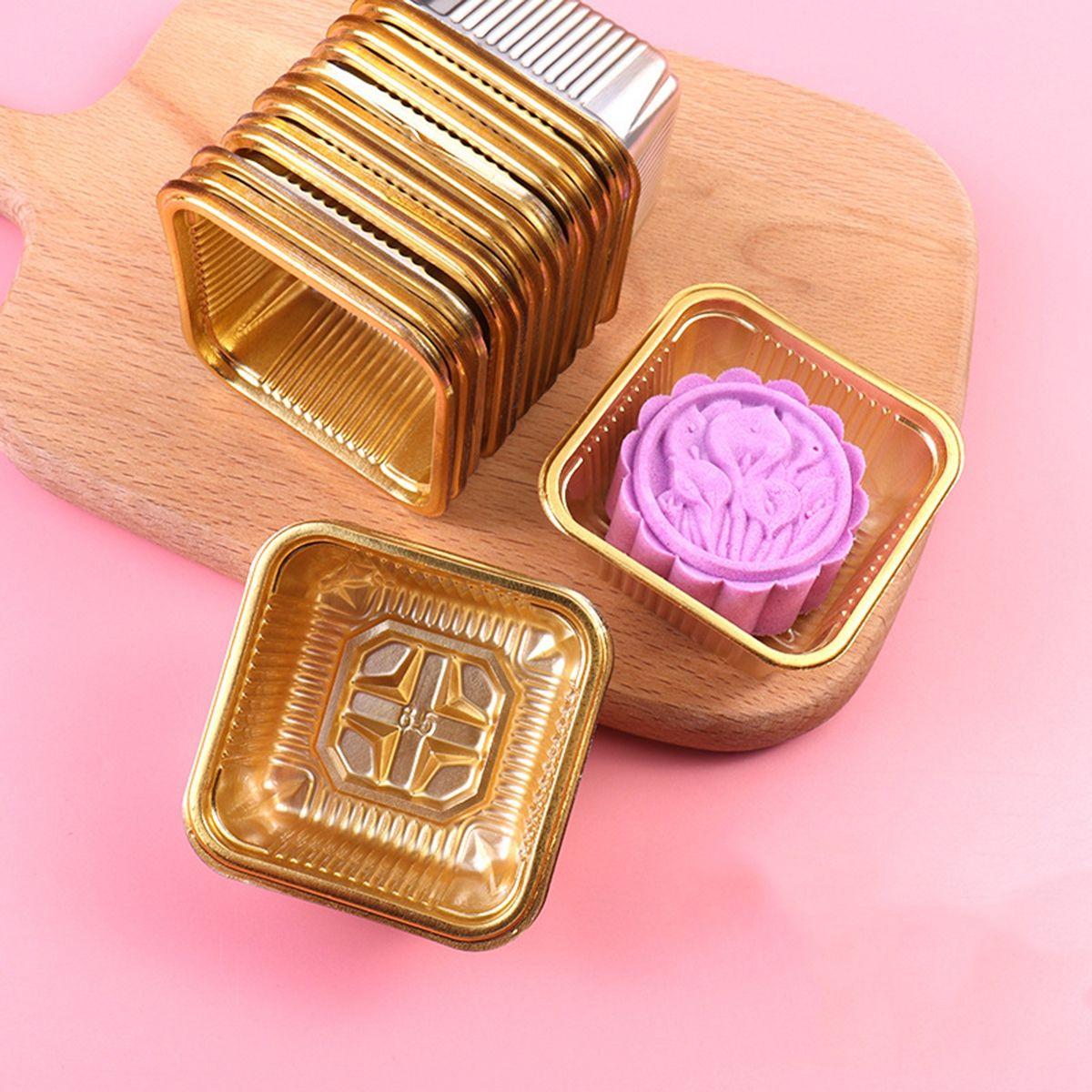 100Pcs Disposable Individual Plastic Packaging Box Mousse Container Cake Holder Mooncake Tray