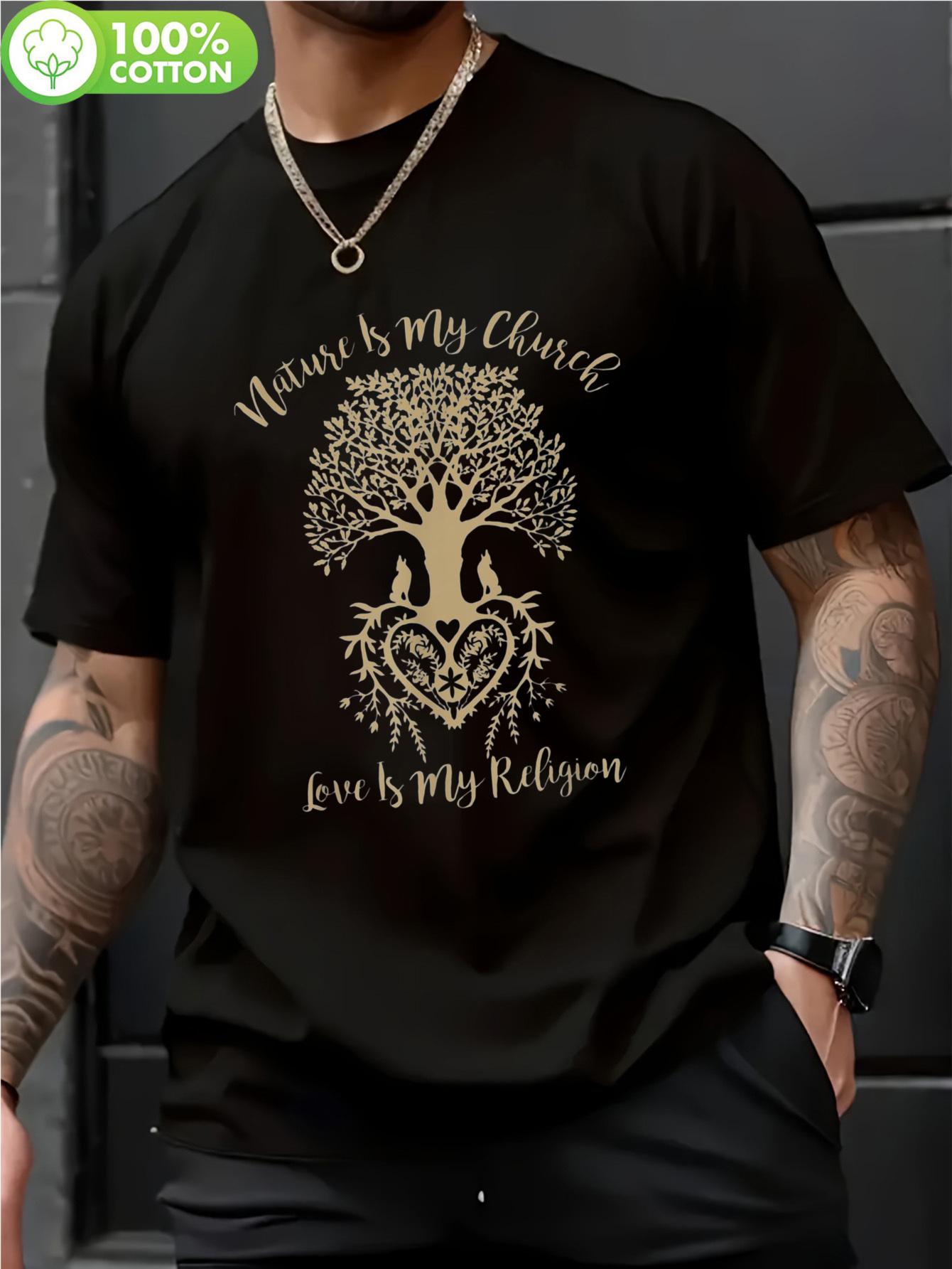 Nature Is My Church Love Is My Religion Graphic Tshirt - ... XXXXL