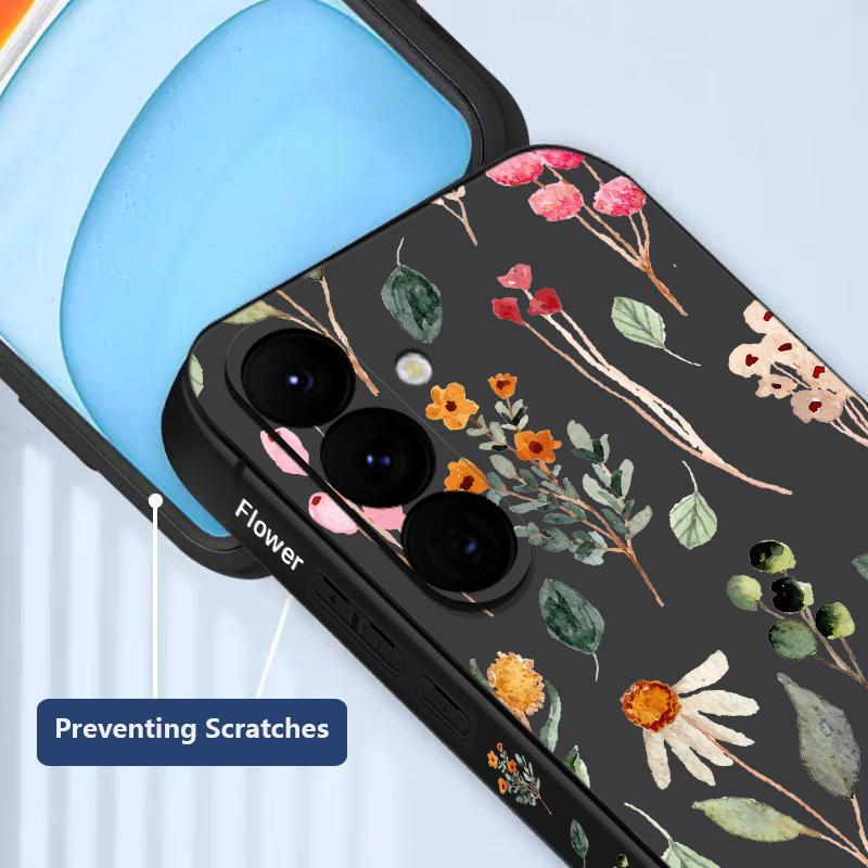Flower Print Lanyard Case For Samsung Galaxy S24 S23 S22 Ultra S21 FE A14 A34 A52 A54 A15 A25 A35 A55 5G A16 A56 S25 Plus Cover