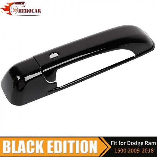 For 2009-17 2018 Dodge Ram 4 Door Handle COVERS GLOSS BLACK W/ KH W/ 2 SMTKH