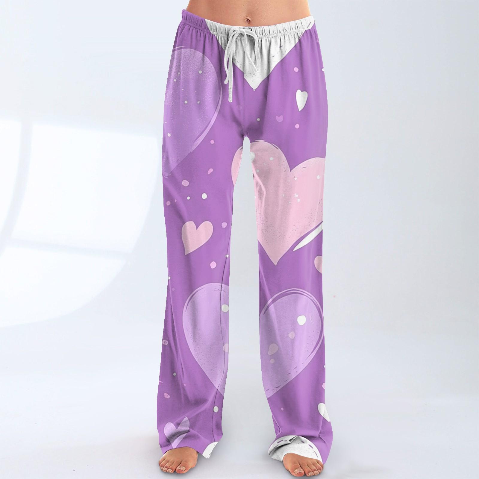 

Женские пижамные штаны, одежда для сна, повседневные брюки с эластичной резинкой на талии, удобные прямые свободные брюки для йоги S