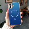 For iPhone 16 Plus Magnetic Case Electroplating Anti-Drop TPU+PC Phone Back Cover