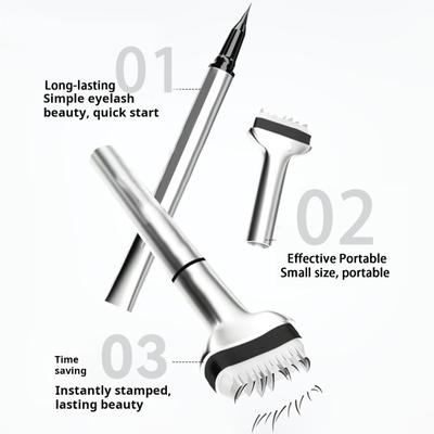 Yousheng Lower Lash Stamp Wimpernstempel-Set, 2-in-1, wasserfester, schweißfester Eyeliner, schnelles Augen-Make-up-Tool, lang anhaltender Lower Lash Stamp für Anfänger