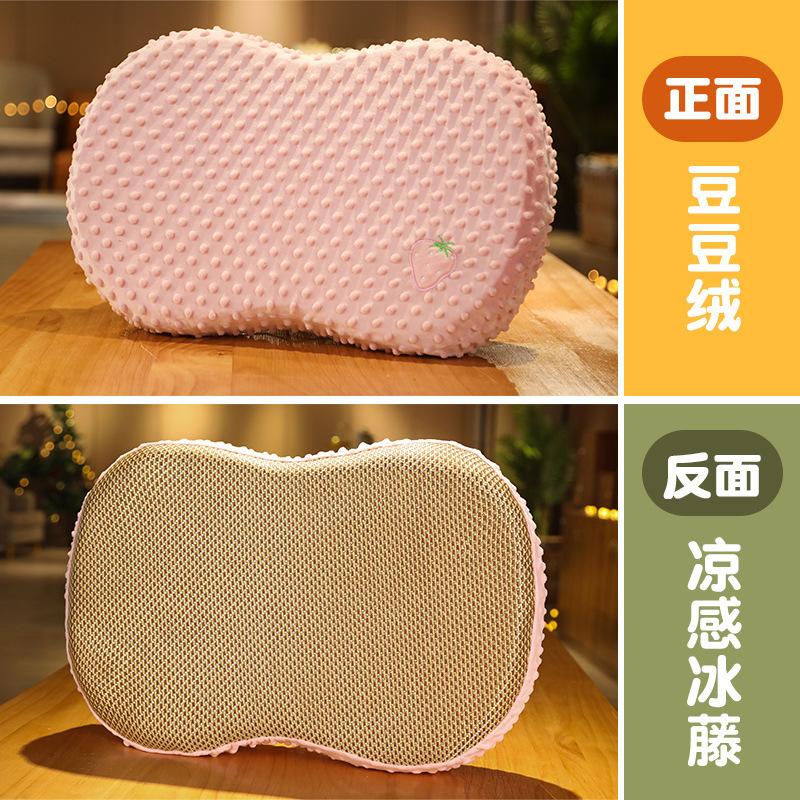 Soft Doudou Velvet Belly Pillow Memory Cotton Sleeping Decompression Pillow Bed Adult Stress Relief Assisted Sleeping Pillow Leather Shell