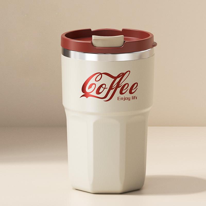 

480 мл 304 нержавеющая сталь кружка для кофе с крышкой молочная чашка бытовая портативная уличное автомобильное термос напитки посуда подарки для семьи светло-желтого