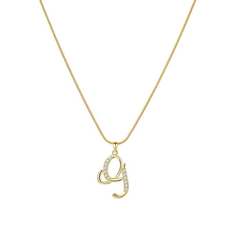 Europe and America Cross Border 26 Letters Copper Inlaid Zircon Snake Chain Necklace Letter Gold Pendant Creative Minimalist Letters