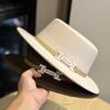New Style Woolen Flat Top Hat Korean Style Autumn and Winter British Versatile Cowboy Hat Design Felt Hat for Men and Women Traveling
