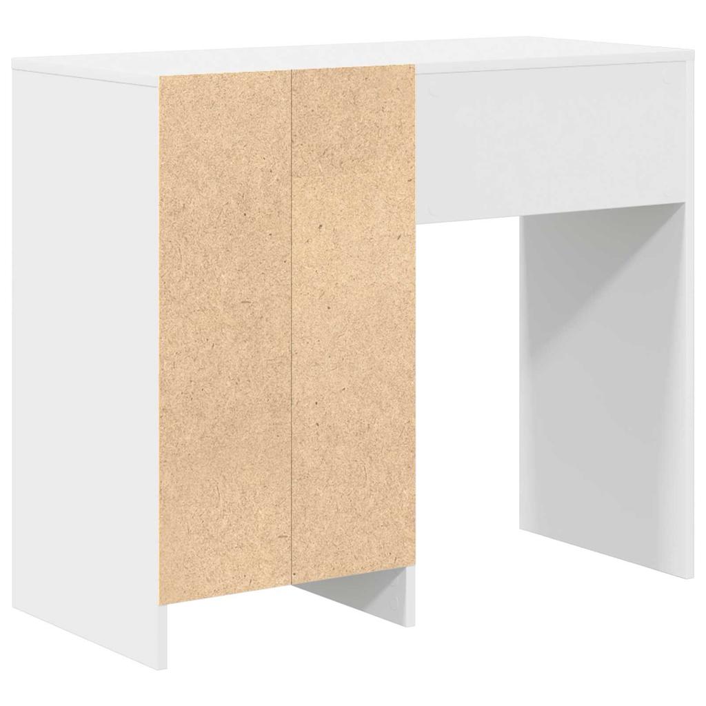 White Writing Desk with Storage 90 X 37.5 X 75 Cm Engineered Wood