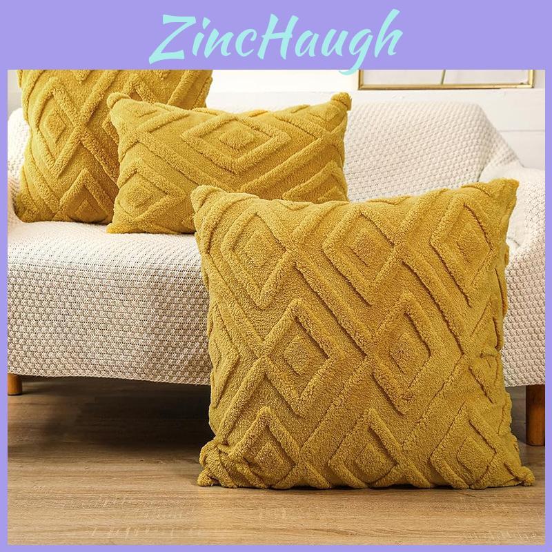 Nordic Plush Pillow Cover Custom Colors Geometric Design For Living Room Bedroom Home Decor
