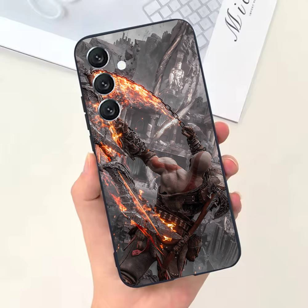 Game G-God of W-War Kratos Phone Case For Samsung Galaxy A13,A21s,A22,A31,A32,A52,A53,A71,A80,Soft Black Shell