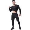 HedingRed Compression Sports Long Sleeve Fitness UV Men's Top, Undershirt, T-Shirt, Undershirt, Breathable, Quick-Drying, Protection, 17810CS-blk-M