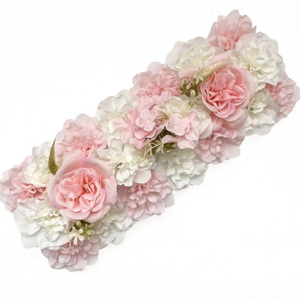 Artificial Rose Flower Panel Arc Baby Shower Decoration Wedding Wall Background Decor Table Arrangement Flower Row