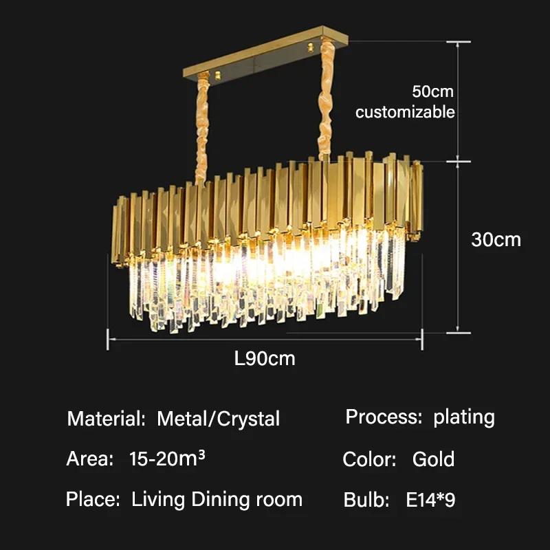 Modern living room luxury gold LED crystal chandelier villa home home decoration indoor ceiling chandelier lighting fixtures