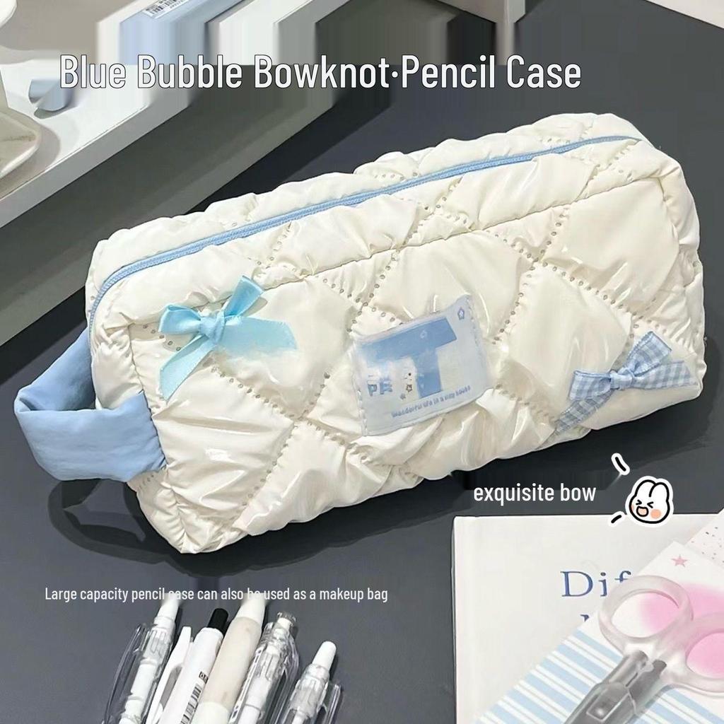 Stylish Korean Stationery Bag with Unique Baby Voice Design, Ideal for Middle School Students - Large Capacity