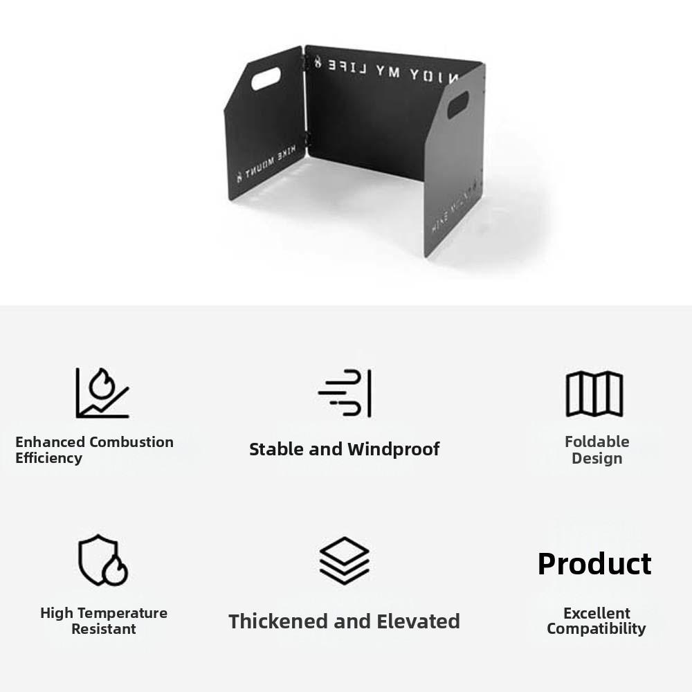 Tri-fold Stove Wind Shield Large Cooker Wind Protection Barbecue Tools Cookware Windshield  Camping