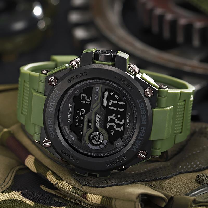 Multifunctional Black Technology Luminous Electronic Watch High Value Outdoor Sports Waterproof and Anti-drop Electronic Watch
