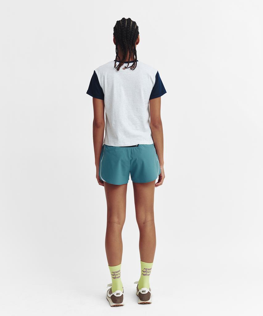 Minasu Menasoo Run Logo Short Sleeve T Shirt_White Melange