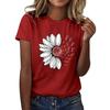 Women's Casual Floral Print Short Sleeved T-shirt With Round Neck  Top