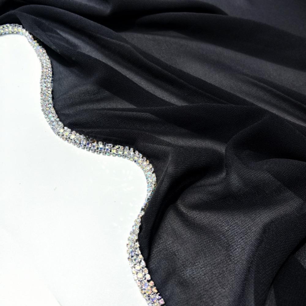 Glänzender Diamant Seite Malaiischer Hijab Einfarbig Damen Schal Neues Design Kopftuch für Frauen Mädchen
