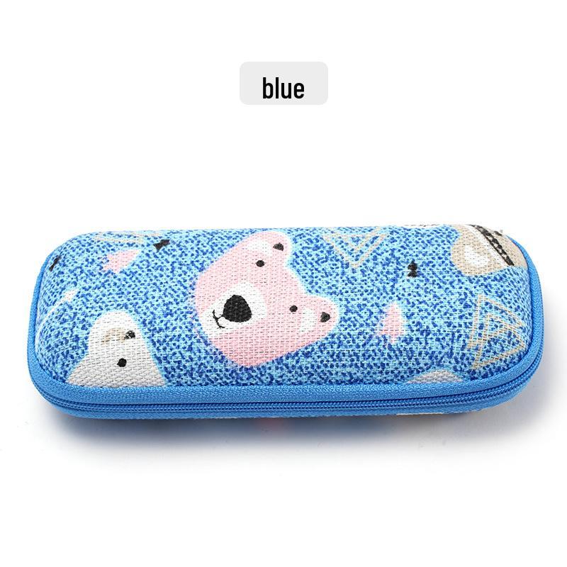 Neues hochwertiges ovales Cartoon-Brillenetui mit Reißverschluss - Stilvolle Aufbewahrung für Schüler & Frauen