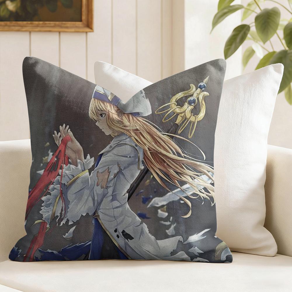 Anime GGoblin SSlayer Cushion Cover Natural Linen Double Sided Print Throw Pillow Case for Sofa Couch Home Decor