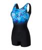 Laelliseupocheu [Rslh437 Vio] Cool Flower Aqua U-Back Swimsuit Violet