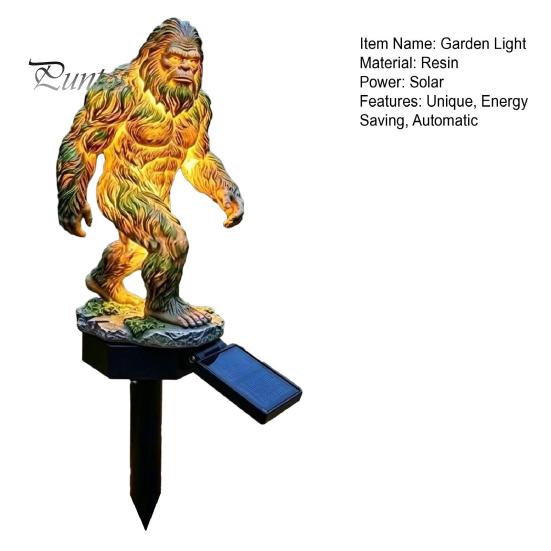 Ornamenti Solari da Giardino Luminosi, Statua Drago Selvaggio, Scultura Uomo Selvaggio, Lampada Volante Resina Decorazione Luce Notturna da Esterno per Patio Cortile Senza Fili