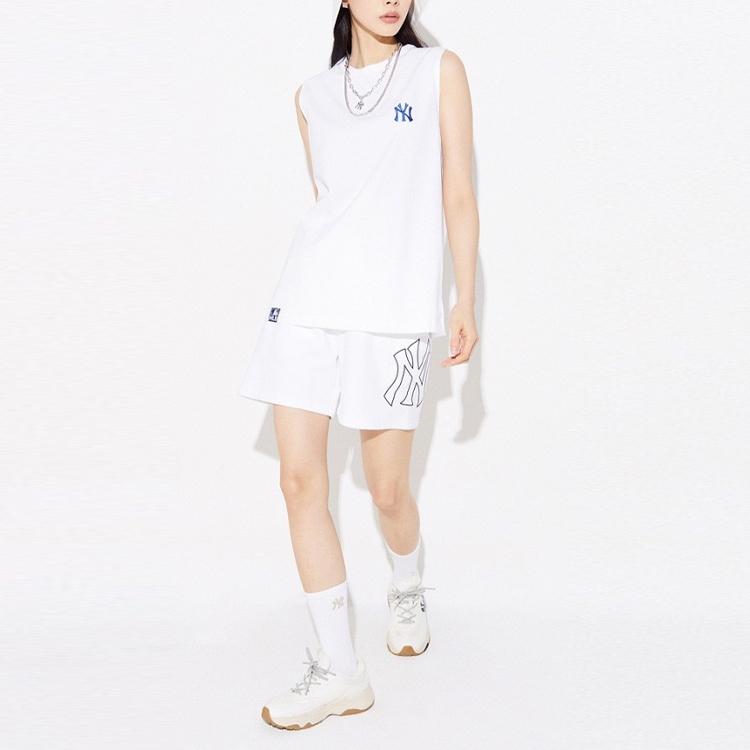 New MLB Base Logo Casual Shorts Unisex White 3ASPB0223-50WHS