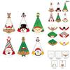 Christmas Santa Festive Claus Reindeer Paper Triangle Hat Set Party Props Photo