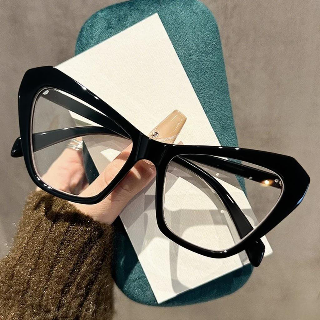 Oversized Cat Eye Color Collision Presbyopia Glasses for Women New Anti-blue Light Reading Glasses Diopters 0 TO +4.0