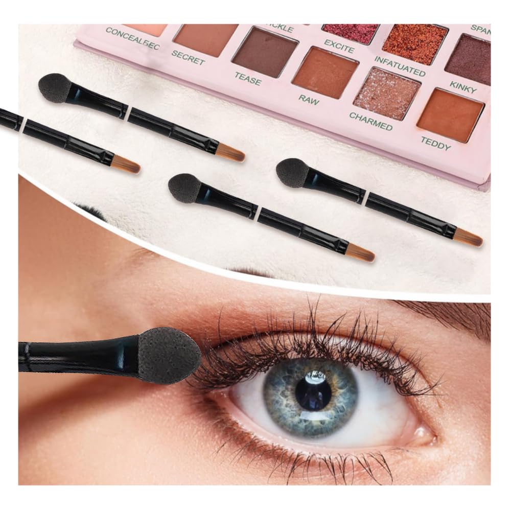 30pcs Disposable Eyeshadow Applicators, Lip Brush Lip Liner Brush Makeup Cosmetic Tool for Eyeshadow Lipstick, Black