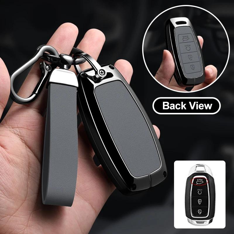 

Zinc Alloy Car Key Case Cover Keychain For Hyundai I30 Ix35 KONA Encino Solaris Azera Grandeur Ig Accent Santa Fe Palisade